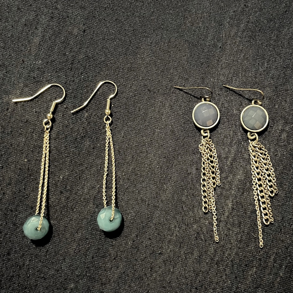 Blue Chain Earrings
